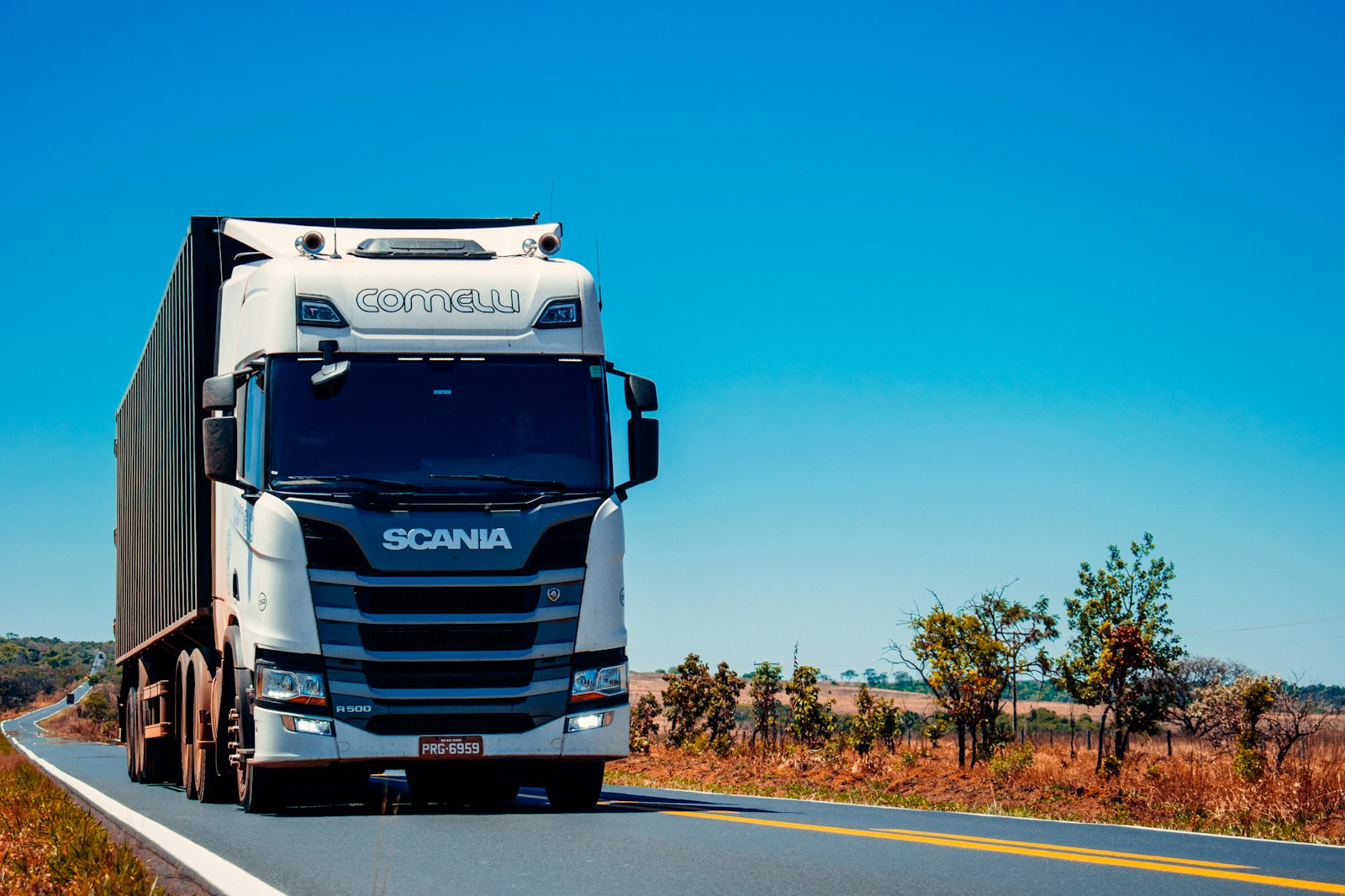 Goods truck on the highway